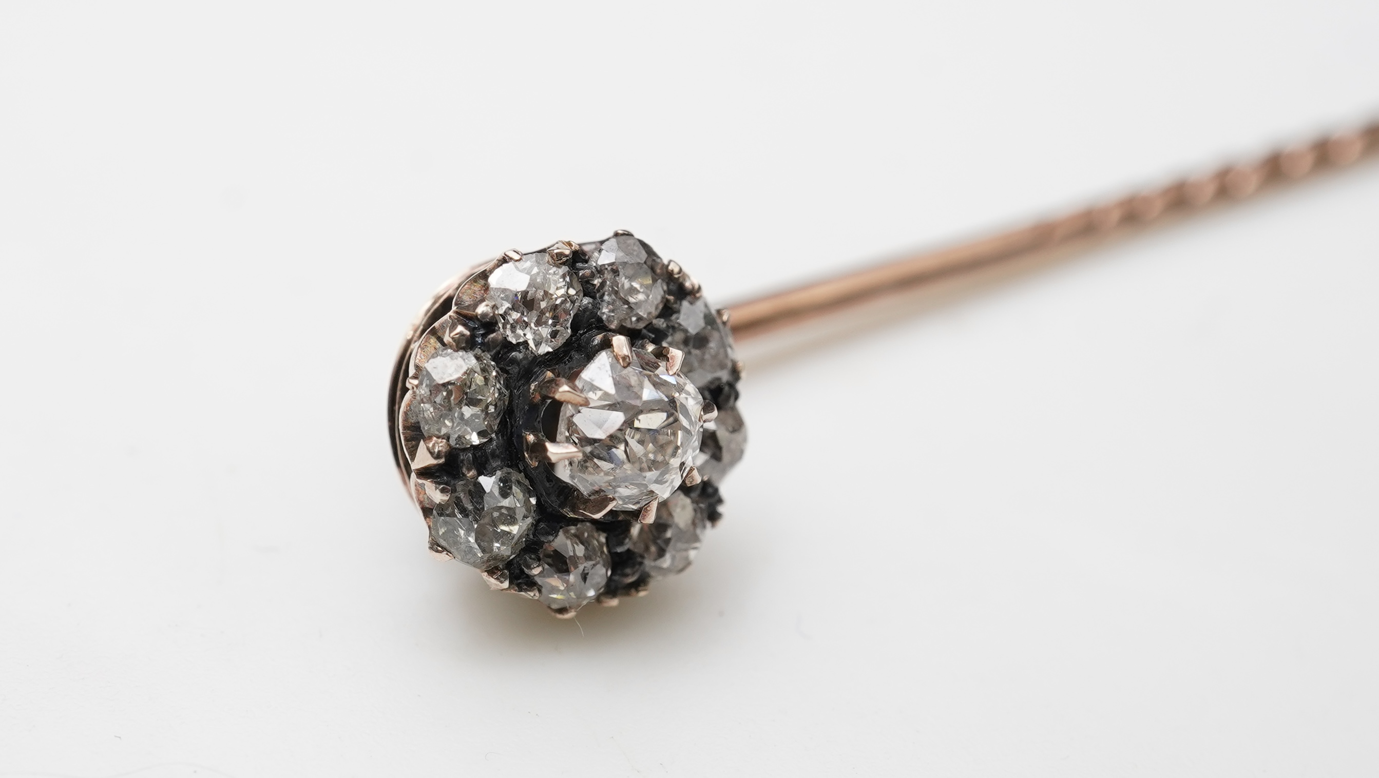 A diamond stick pin, late 19th century